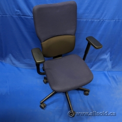 Steelcase Turnstone Let's B Blue/Black Adj. Rolling Task Chair