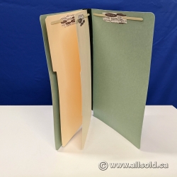 50 Green Legal Pressboard Classification Folders w/ inserts