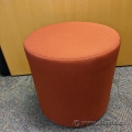 Orange Round Rolling Fabric Stool 17.5" H
