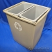 Beige Rubbermaid Two-Stream Glutton Recycling Station