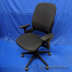 Black Steelcase Leap V2 Adjustable Ergonomic Task Chair, w/ Arms