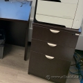 Espresso Letter Size 3 Drawer Pedestal File Cabinet