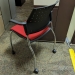 Global Sonic Red & Black, Chrome Stacking Rolling Guest Chair