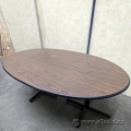 Walnut Oval Boardroom Table Surface w/ Black Trim 78 x 42