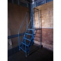 Rolling Stair Product Ladder 5 Step 7' Hand Rails