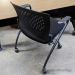 Proline II Black Rolling Nesting Guest Chair w/ Plastic Back