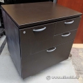 Teknion Espresso 4 Drawer Double Wide Pedestal File Cabinet