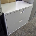 Grey 2 Drawer Lateral File Cabinet, Locking