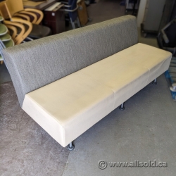 72" Steelcase Coalesse Bix Grey and Cream Sofa Lounge Bench
