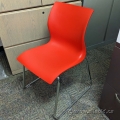 Nami by Teknion Red Plastic Office Stacking Guest Chair