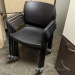 KI Furniture Rapture Rolling Black Office Stacking Guest Chair