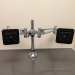 Dual Through-Mount Monitor Arm Stand w/ Swivel and Tilt Adjust