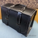 Vintage Genuine Dark Leather Carrying Case National Luggage 18"