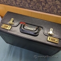 Stradellina Black Legal Size Leather Rolling Attache Case