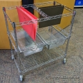 Chrome Mobile Hanging File Cart w/ Shelves, Pull Out Drawers