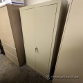 Brown 30" 2 Door Metal Storage Cabinet w/ Adjustable Shelves