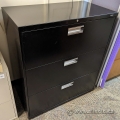 Hon Black 3 Drawer Lateral File Cabinet