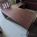 Heartwood Mahogany L-Suite Desk w/ Overhead & Credenza Storage