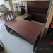 Heartwood Mahogany L-Suite Desk w/ Overhead & Credenza Storage