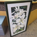 "White Lillies" by Larisa Deckled Edges Framed Wall Art