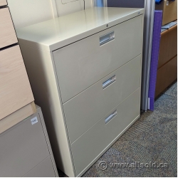 Hon Beige 3 Drawer Lateral File Cabinet, Locking