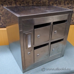 Stainless Steel 4 Slot Lockbox Mail Sorter Cell Locker