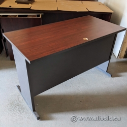 Mahogany and Grey Straight Desk Training Table