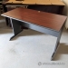 Mahogany and Grey Straight Desk Training Table