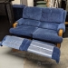 Blue Recliner Sofa Loveseat and Armchair Set