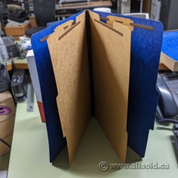 Set of 10 Dark Blue Pressboard Classification Folders w/ Inserts