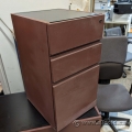 Mahogany & Black 3 Drawer Pedestal File Cabinet, Locking SND