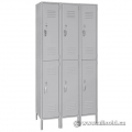 Bank of 6 Doors, Grey Double Tier Lockers