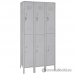 Bank of 6 Doors, Grey Double Tier Lockers