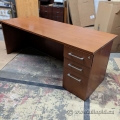 78" Medium Ash Straight Desk w/ Client Knee Space