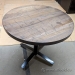 Walnut Round Office Table w/ Black Base