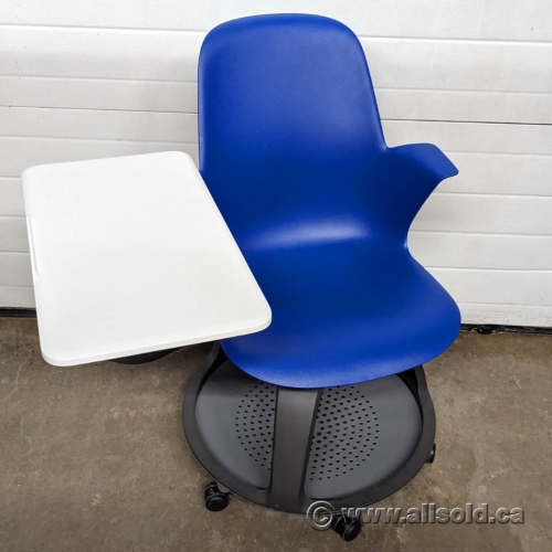 Blue Steelcase Node High Back Chair w/ Tripod Base & Worksurface