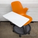 Orange Steelcase Node Highback Chair w/ Tripod Base, Worksurface