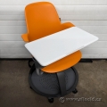 Orange Steelcase Node Highback Chair w/ Tripod Base, Worksurface