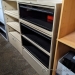 Beige 4 Drawer Lateral File Cabinet w/ 3 Flip Drawers, Locking