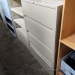 Beige 4 Drawer Lateral File Cabinet w/ 3 Flip Drawers, Locking