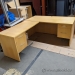 Blonde L Suite Office Desk w/ Drawers & Client Knee Space 66x78