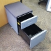 Grey Steelcase Rolling Storage Pedestal w/ Cushion Top