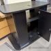 VFI Black Rolling Presentation Media Stand w/ Storage Cart