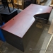 Cherry & Dark Grey L-Suite Corner Desk with Rounded Inner Corner
