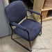 Dark Blue Fabric Sleigh Guest Chair w/ Padded Arms