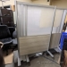 Free Standing Glass and Grey Walnut Divider Panel Wall Partition
