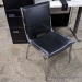 Black Vinyl Stacking Guest Chair w/ Chrome Frame