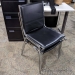 Black Vinyl Stacking Guest Chair w/ Chrome Frame