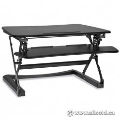 35" Black Adjustable Sit Standing Desktop Riser
