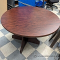 42" Mahogany Wood Round Table with Cross Base